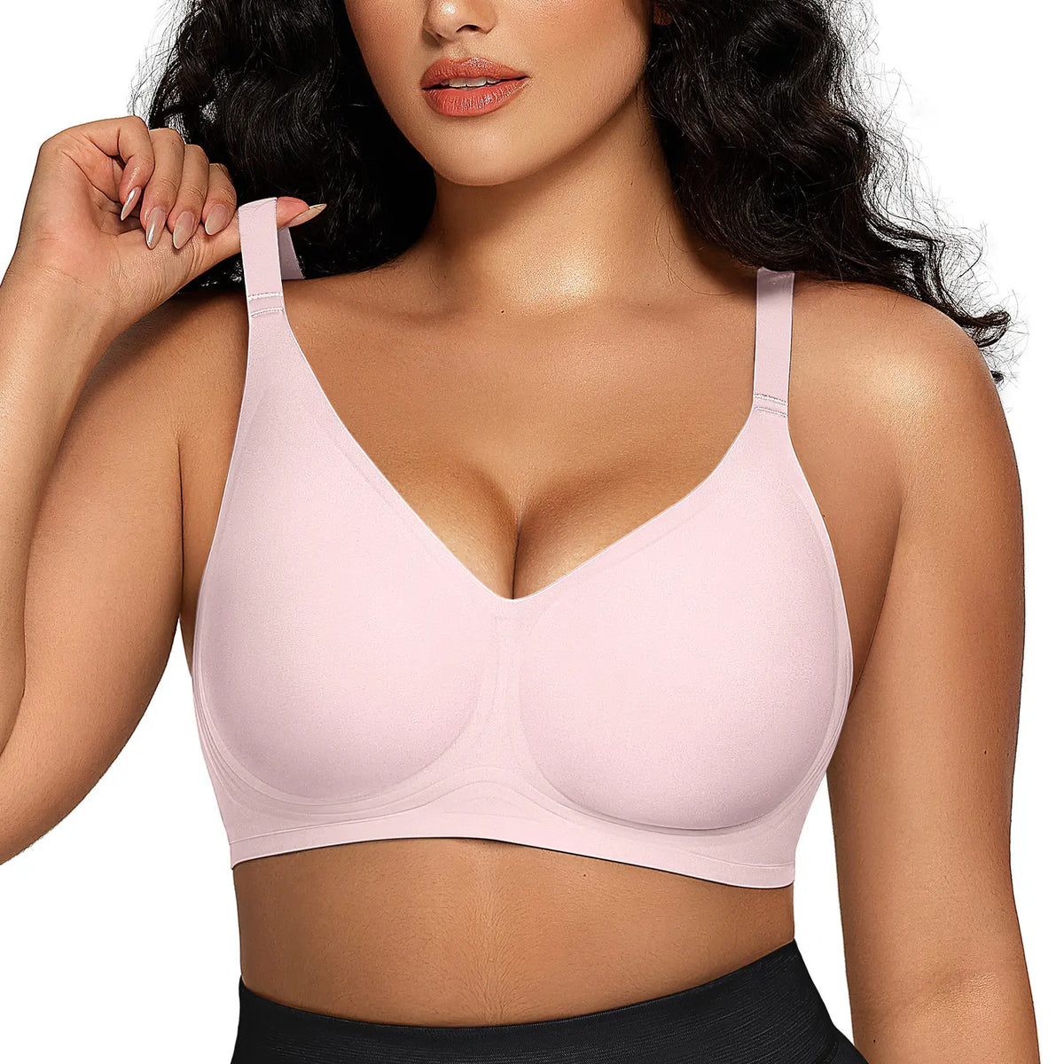 OEAK Women Comfortable Push up Bras Wireless Seamless Full Coverage Jelly Bra Buttery Soft Everyday Tshirt Bra Convertible Bra
