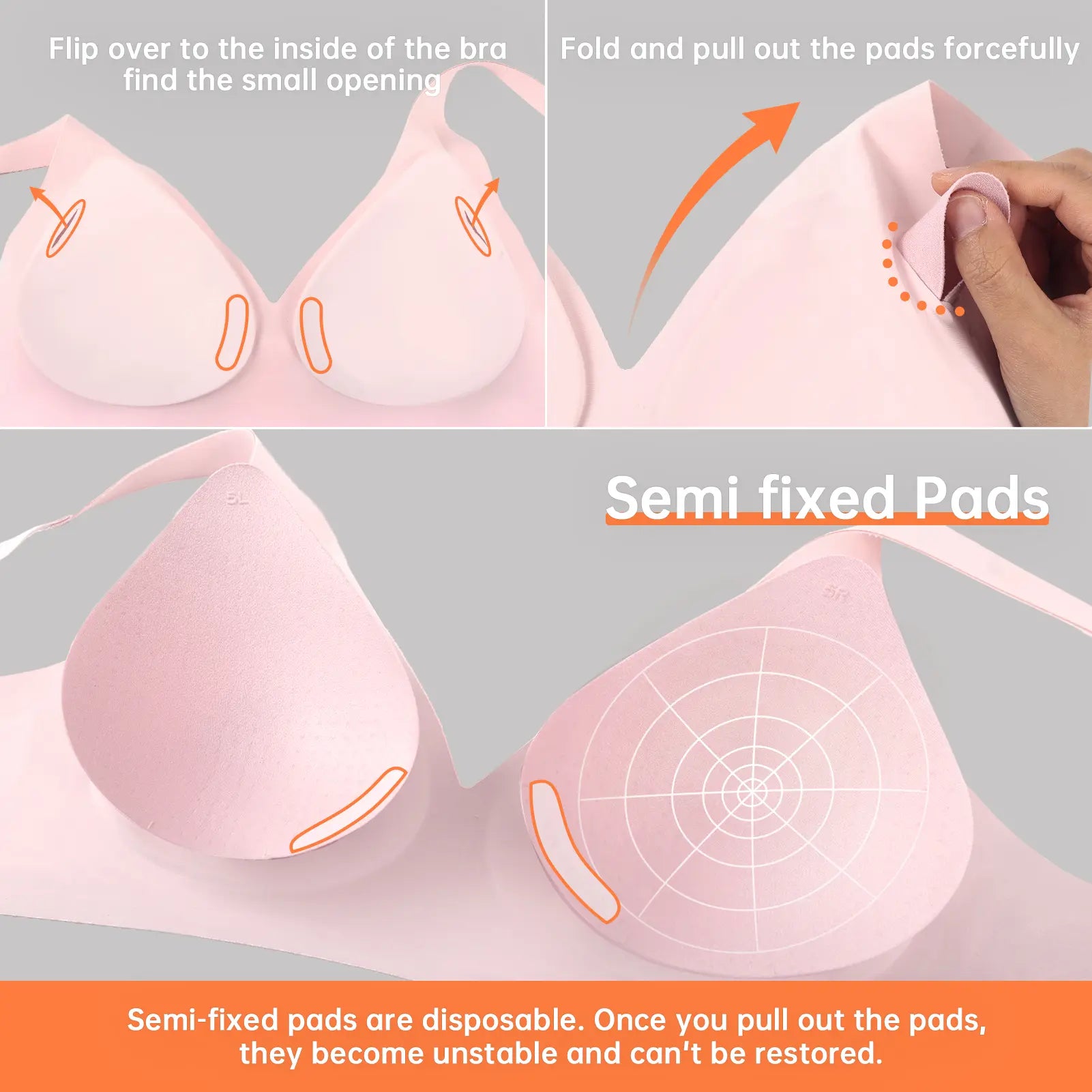 OEAK Deep V Seamless Bras for Women Comfortable Push up Bra No Underwire Jelly Bra