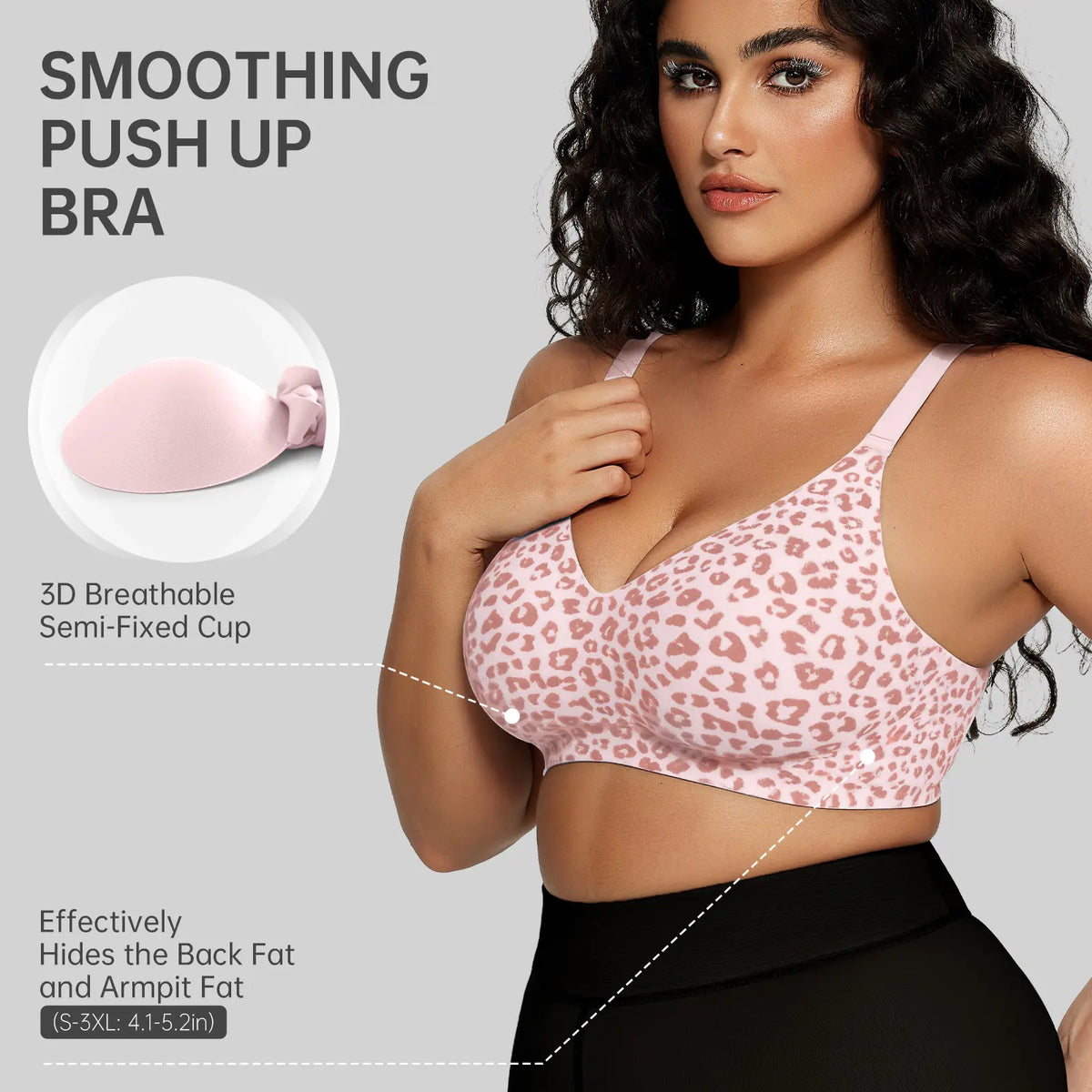 OEAK Women Comfortable Push up Bras Wireless Seamless Full Coverage Jelly Bra Buttery Soft Everyday Tshirt Bra Convertible Bra