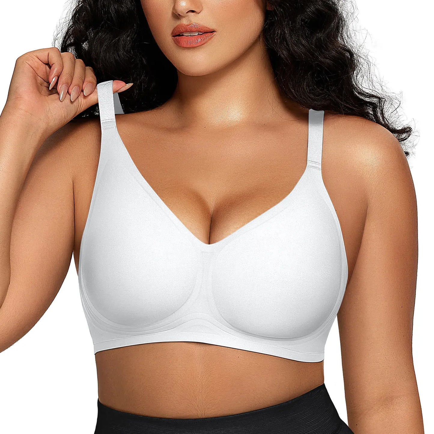 OEAK Women Comfortable Push up Bras Wireless Seamless Full Coverage Jelly Bra Buttery Soft Everyday Tshirt Bra Convertible Bra