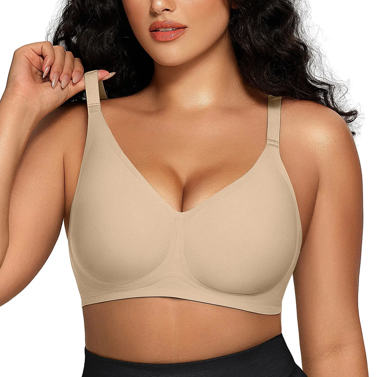 OEAK Women Comfortable Push up Bras Wireless Seamless Full Coverage Jelly Bra Buttery Soft Everyday Tshirt Bra Convertible Bra