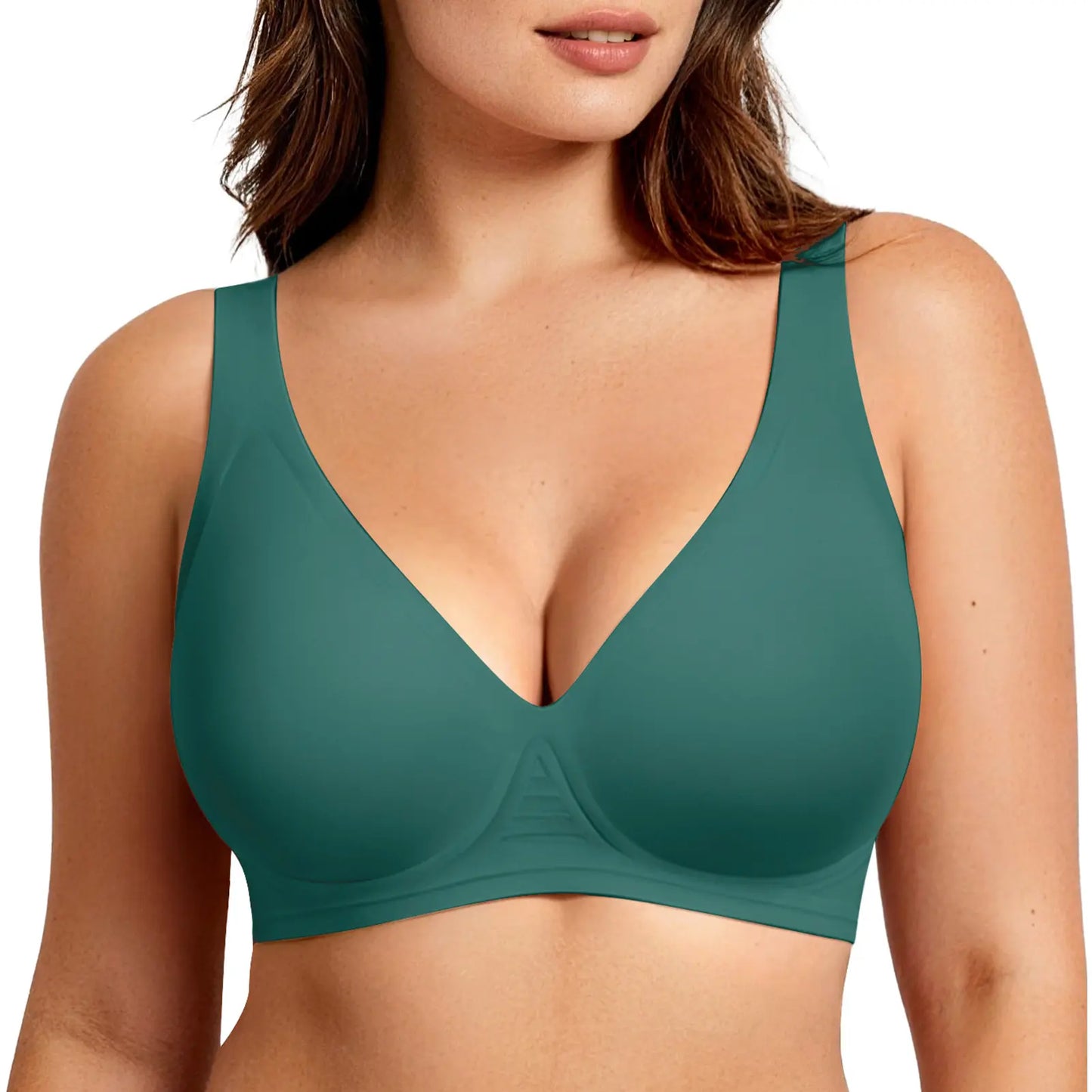 OEAK Deep V Seamless Bras for Women Comfortable Push up Bra No Underwire Jelly Bra