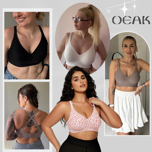 OEAK Women Comfortable Push up Bras Wireless Seamless Full Coverage Jelly Bra Buttery Soft Everyday Tshirt Bra Convertible Bra